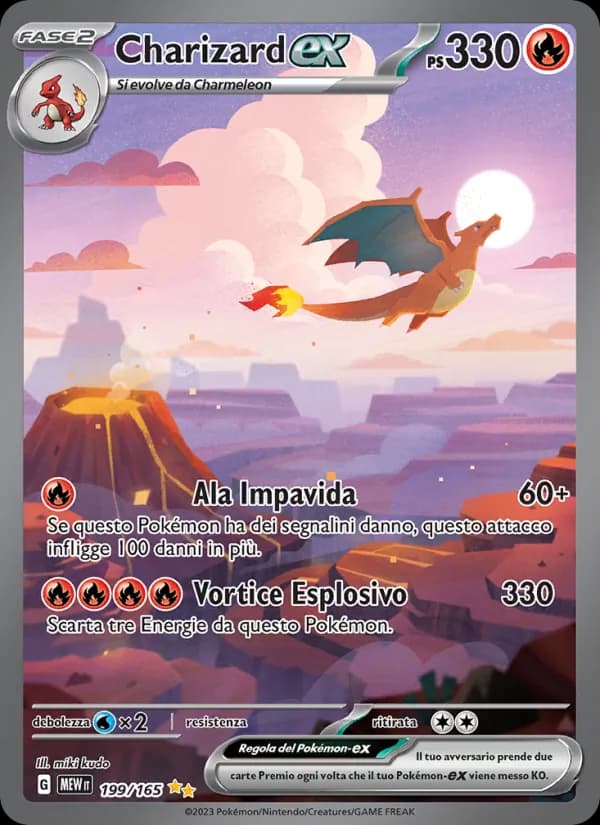 Charizard-ex card in Italian