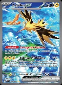 Zapdos-ex card in Italian
