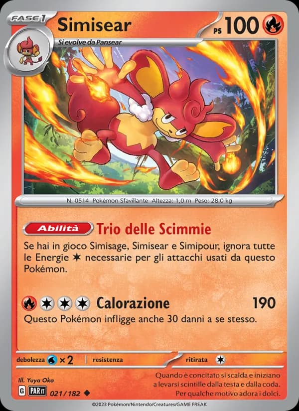 Simisear card in Italian