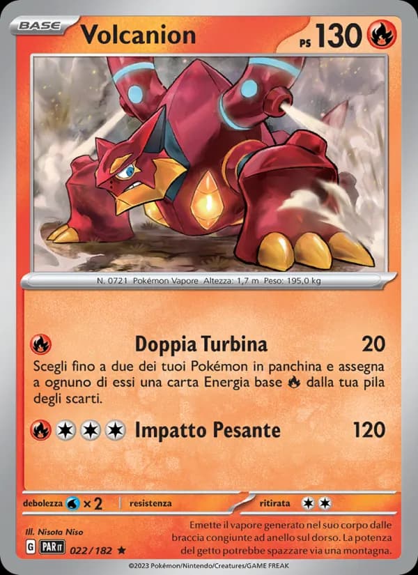 Volcanion card in Italian