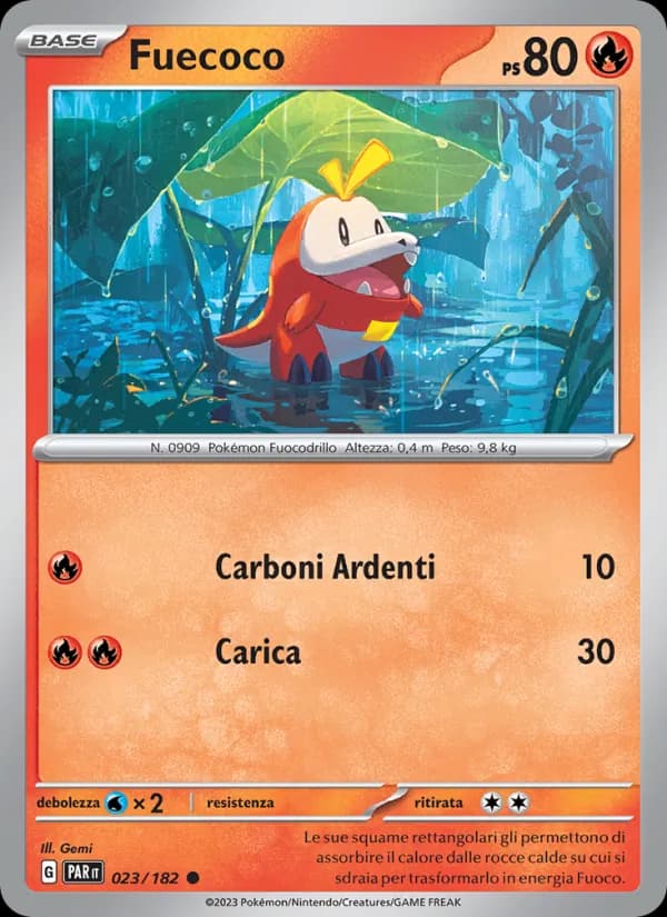 Fuecoco card in Italian