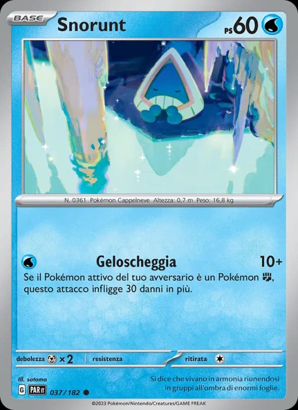 Snorunt card in Italian