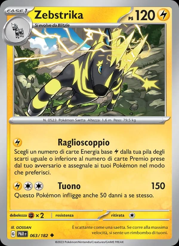 Zebstrika card in Italian