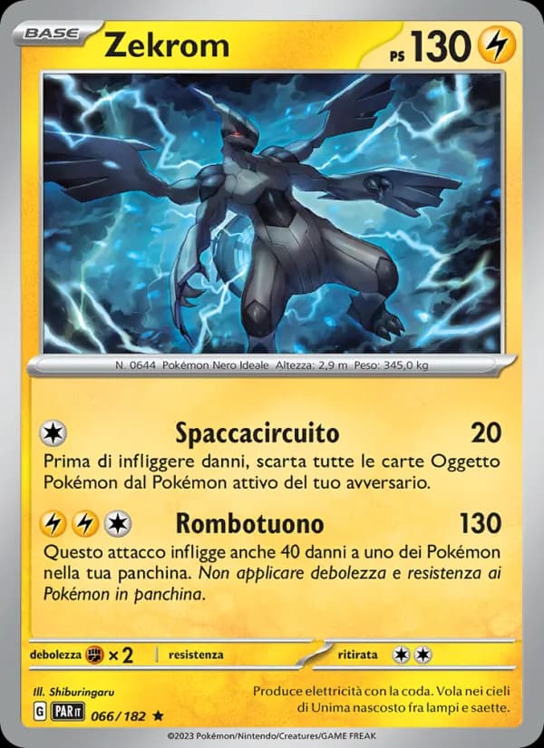 Zekrom card in Italian