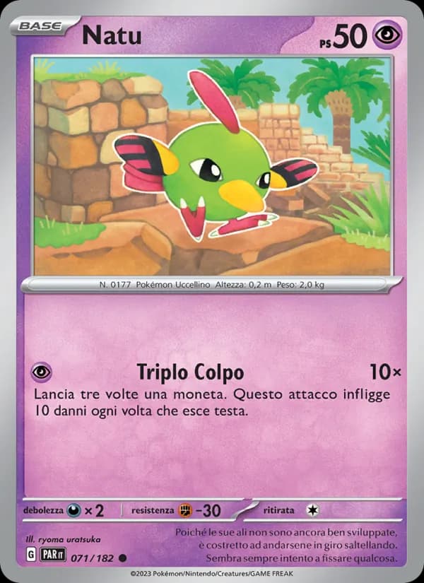 Natu card in Italian