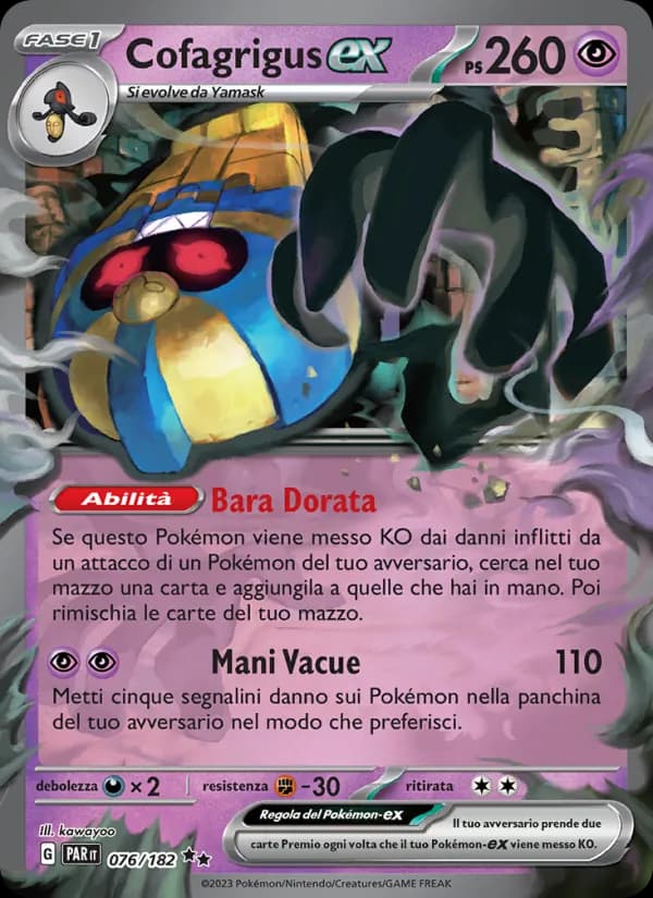 Cofagrigus-ex card in Italian