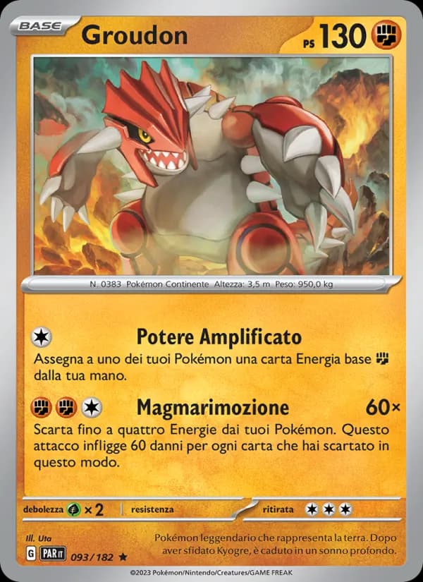 Groudon card in Italian