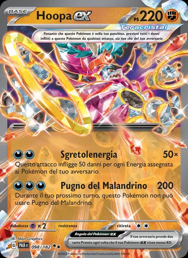 Hoopa-ex card in Italian