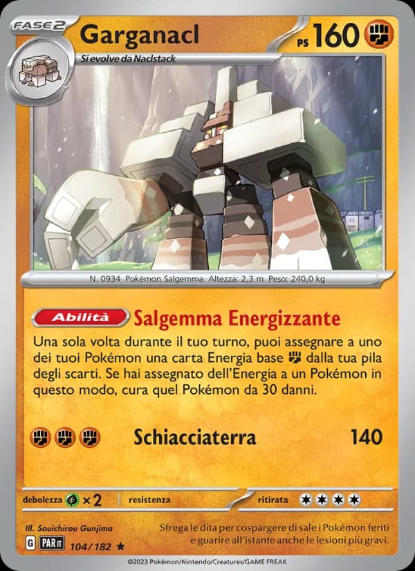 Garganacl card in Italian