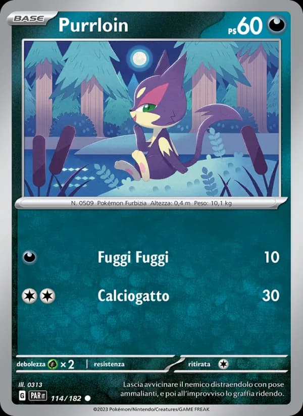 Purrloin card in Italian