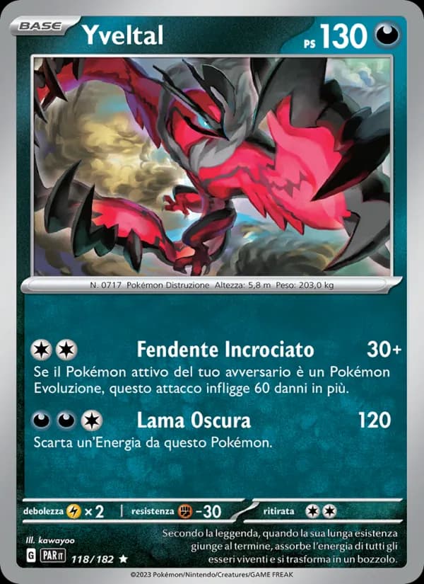 Yveltal card in Italian