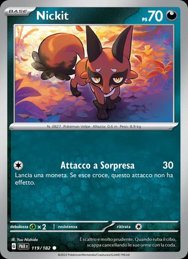 Nickit card in Italian