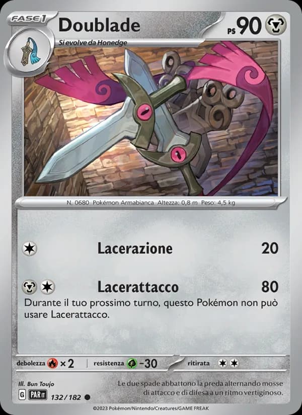 Doublade card in Italian