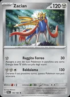Zacian card in Italian