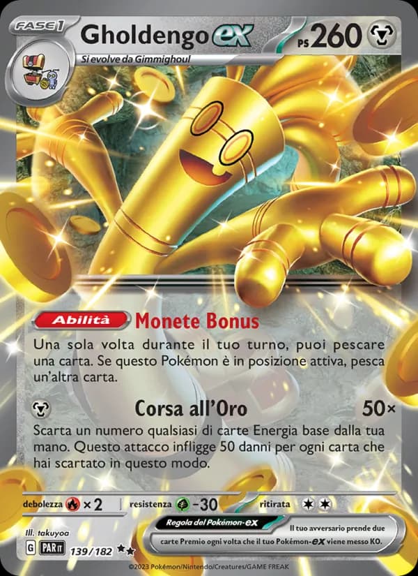 Gholdengo-ex card in Italian
