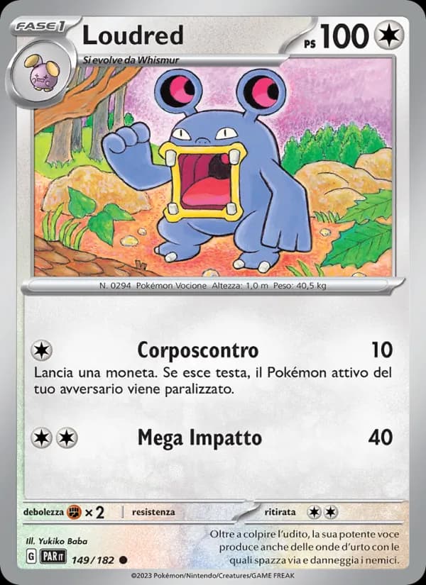 Loudred card in Italian