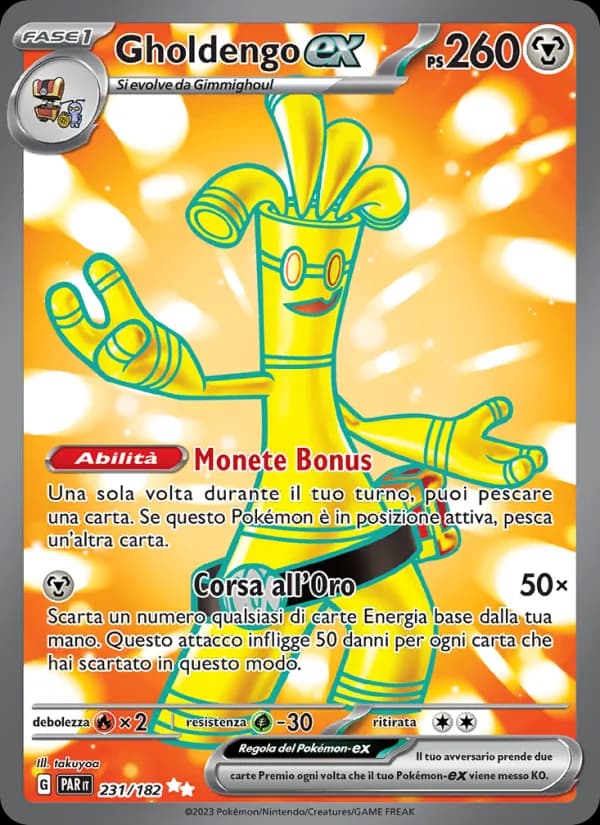 Gholdengo-ex card in Italian