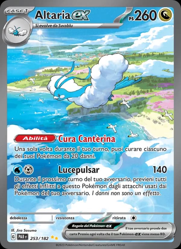 Altaria-ex card in Italian