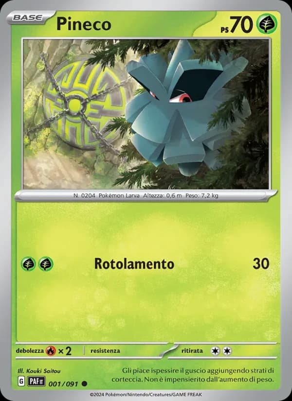 Pineco card in Italian