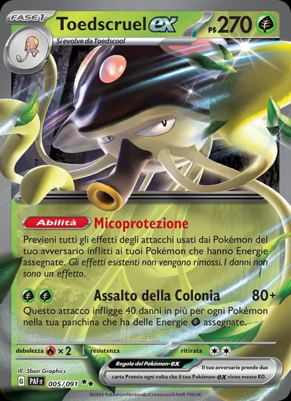 Toedscruel-ex card in Italian