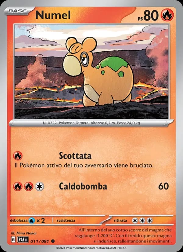 Numel card in Italian