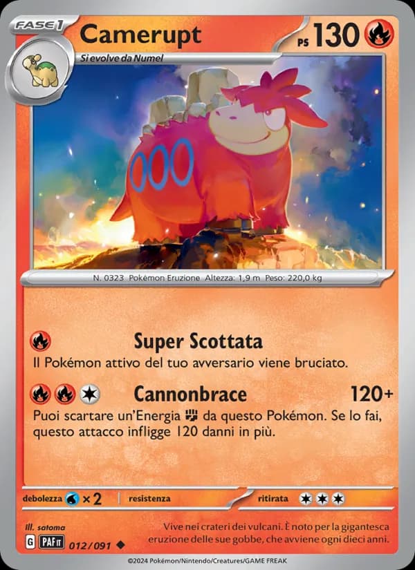 Camerupt card in Italian