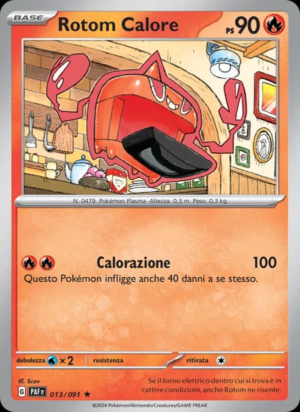 Rotom Calore card in Italian