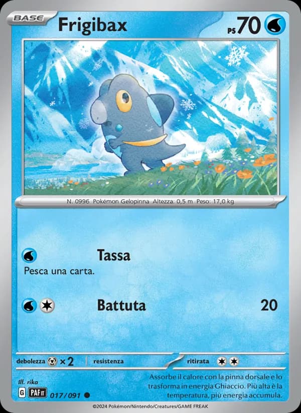Frigibax card in Italian