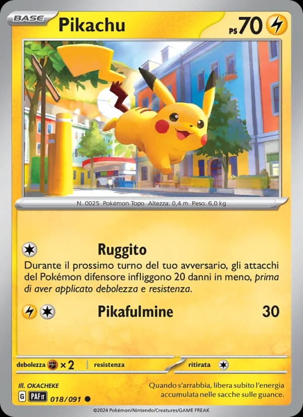 Pikachu card in Italian