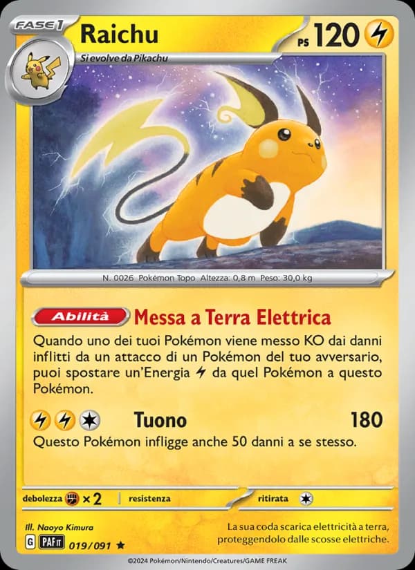 Raichu card in Italian