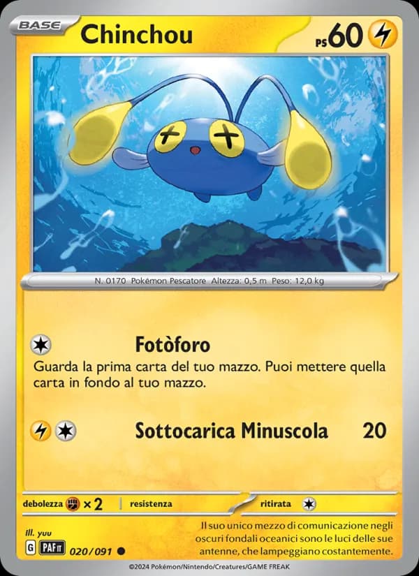 Chinchou card in Italian