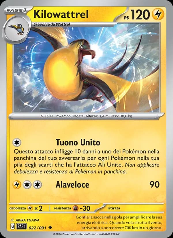Kilowattrel card in Italian