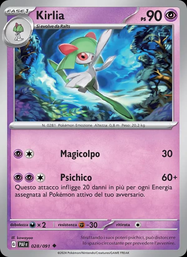 Kirlia card in Italian