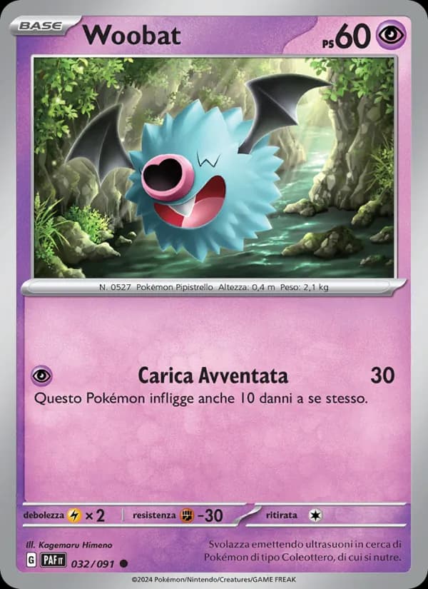 Woobat card in Italian