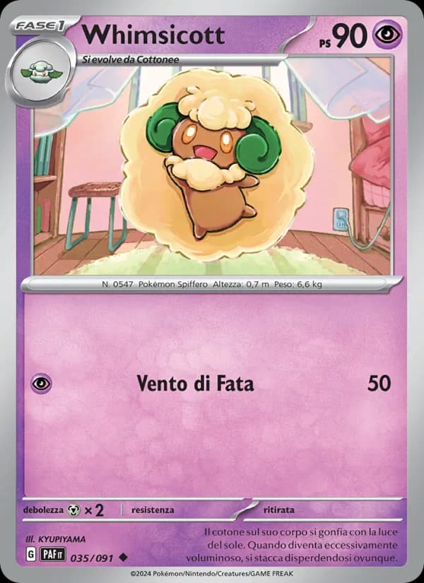 Whimsicott card in Italian