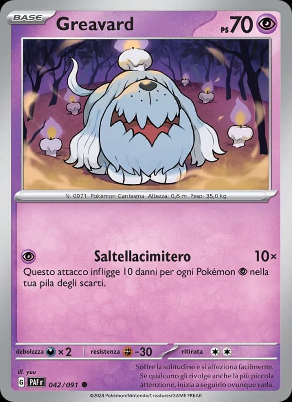 Greavard card in Italian