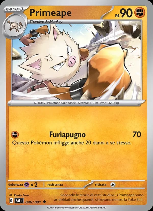 Primeape card in Italian