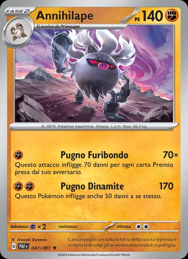 Annihilape card in Italian