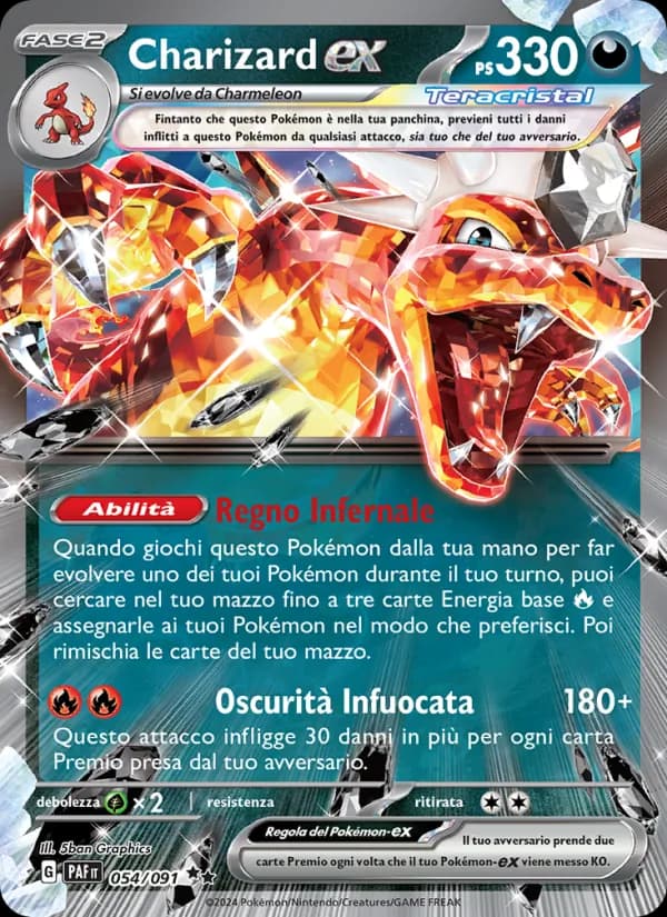 Charizard-ex card in Italian