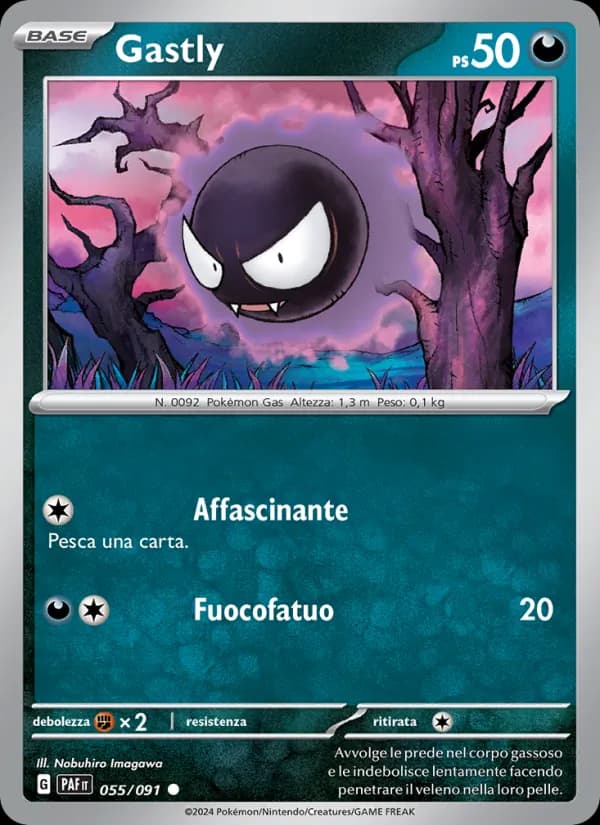 Gastly card in Italian