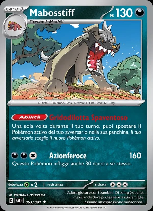 Mabosstiff card in Italian