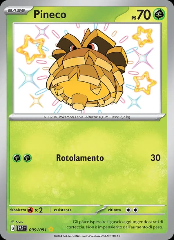 Pineco card in Italian