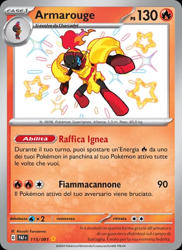 Armarouge card in Italian