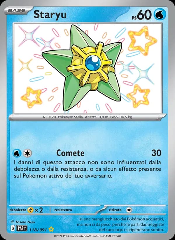 Staryu card in Italian