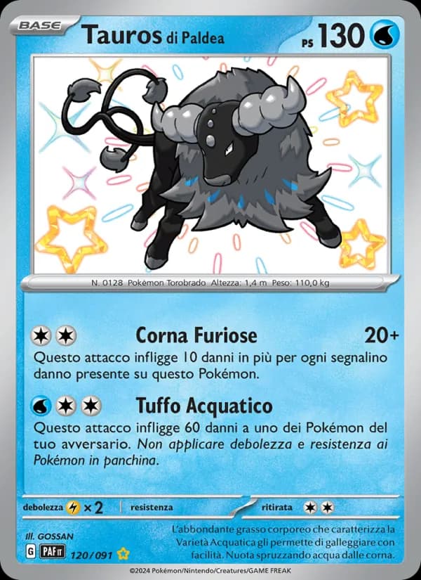 Tauros di Paldea card in Italian