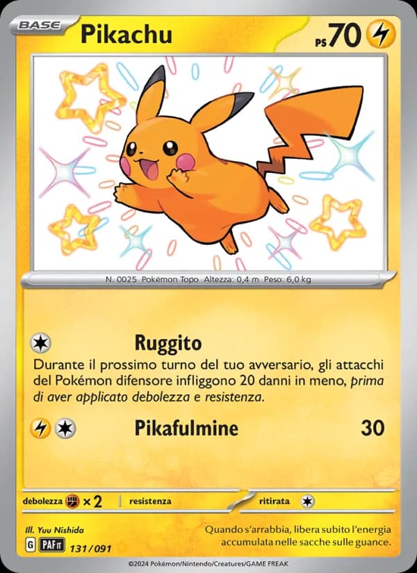 Pikachu card in Italian