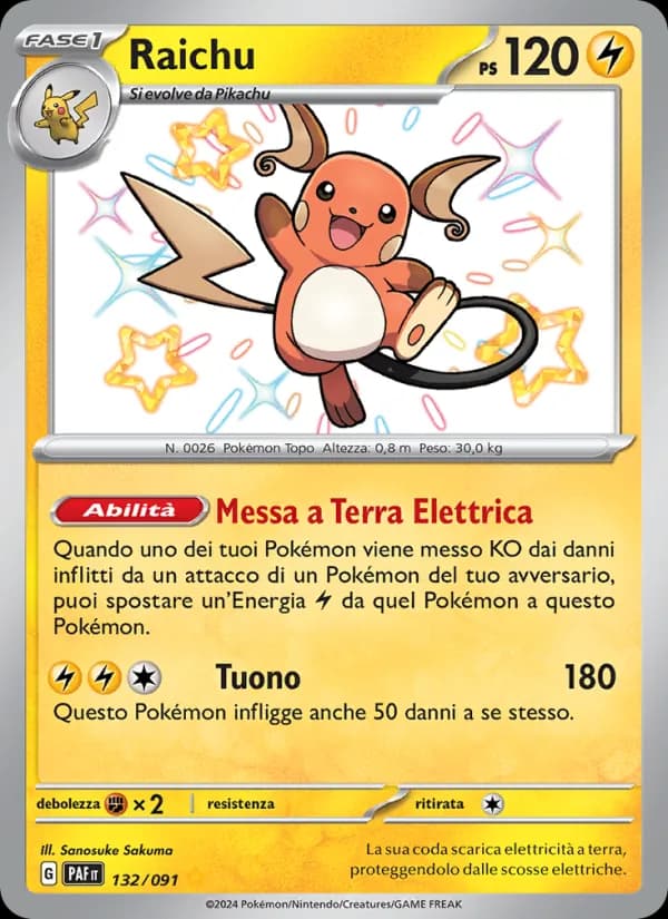 Raichu card in Italian