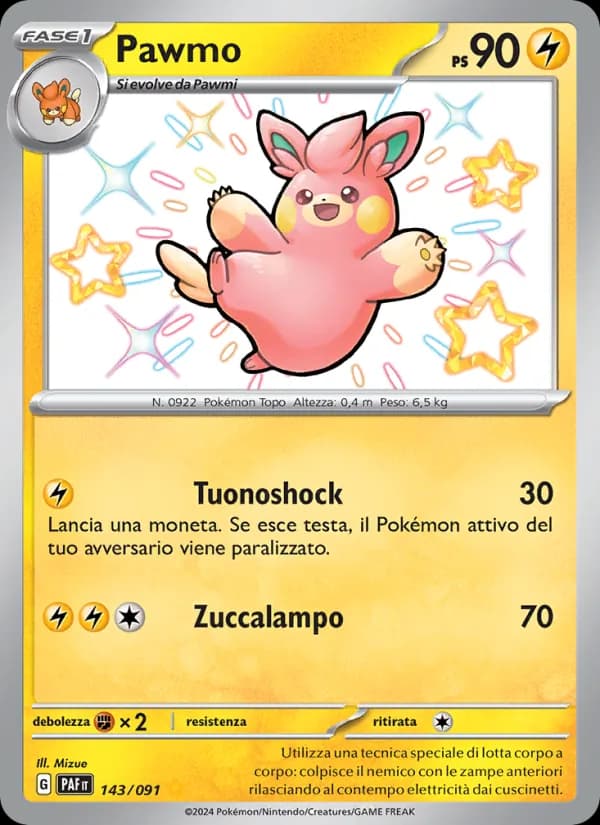 Pawmo card in Italian
