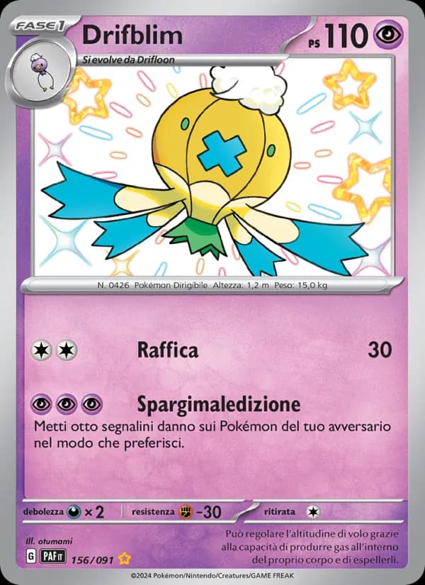 Drifblim card in Italian