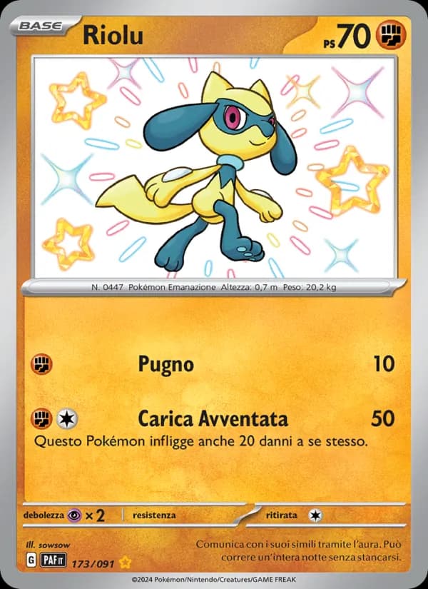 Riolu card in Italian